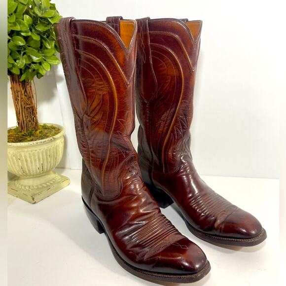 Lucchese Shoes - Lucchese 2083 San Antonio Vintage French Toe Cowboy Boots 6 1/2 D Women’s